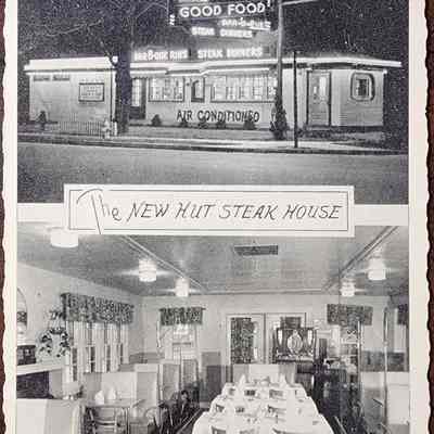 New Hut Steak House, Lansing, Mich. Postcard