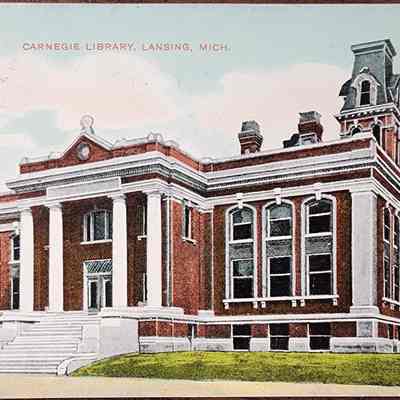 Carnegie Library, Lansing, Mich. Postcard
