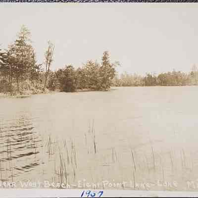 Point Near West Beach, Eight Point Lake, Lake, Mich. RPPC