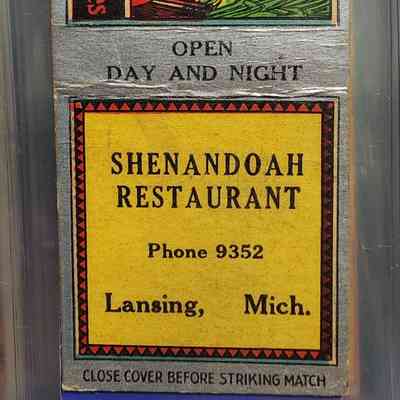 Shenandoah Restaurant, Lansing, Mich. Matchbook