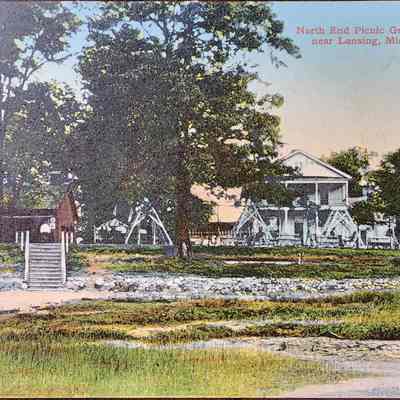 North End Picnic Grounds, near Lansing, Mich. Postcard