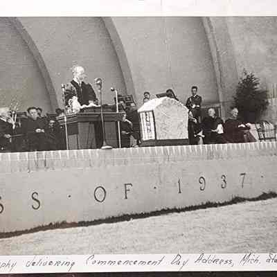 Frank Murphy Adddressing MSC Class of 1938 Commencement Snapshot Photo