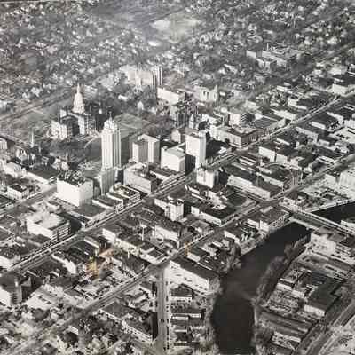 Downtown Lansing Aerial Photo by Abrams