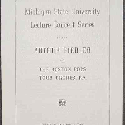 MSU Concert Program, Arthur Fielder and the Boston Pops, 1959