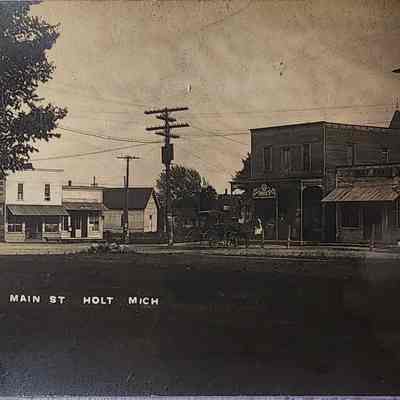 Main St., Holt, Mich. RPPC