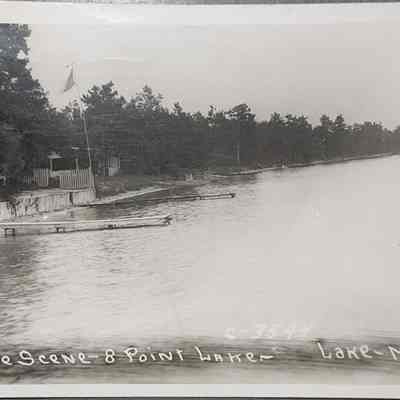 Shore Scene 8 Point Lake, Lake, Mich. RPPC