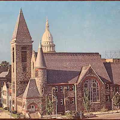 First Baptist Church, Lansing, Mich. Postcard