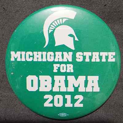 Michigan State for Obama 2012 Button