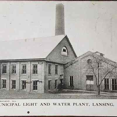 Municipal Light and Water Plant, Lansing, Mich. Postcard