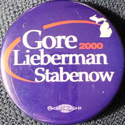 Gore Lieberman Stabenow 2000 Button