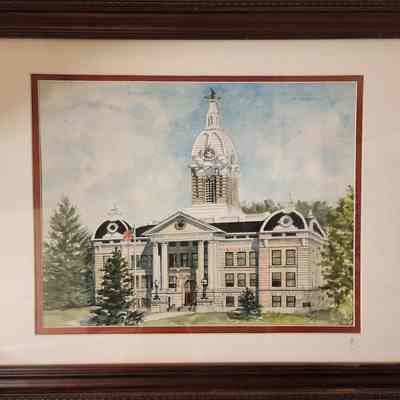 Ingham County Court House Watercolor Print