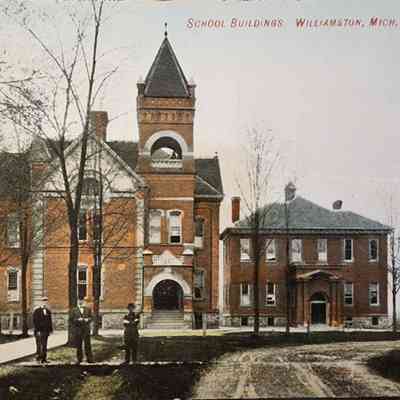 School Buildings, Williamston, Mich., Postcard