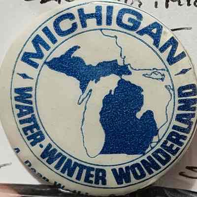 Michigan Water Winter Wonderland Button