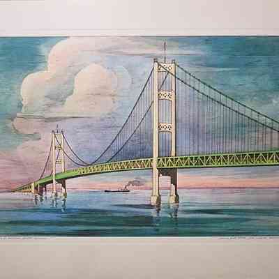 Straits of Mackinac Bridge Print, Campus Book Store