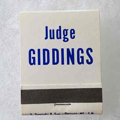 Judge Giddings Matchbook