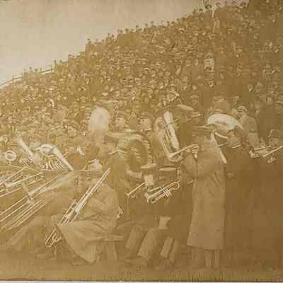 MAC Military Band on Sideline in 1913 RPPC