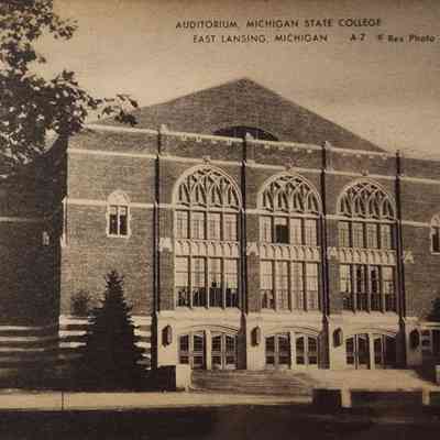Auditorium, Michigan State College, East Lansing, Michigan, Postcard