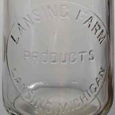 Lansing Farm Products Embossed Pint Bottle