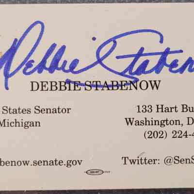 Debbie Stabenow Signed Card