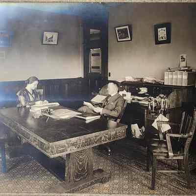 William Newbrough in New Way Motor Co. Office Photo