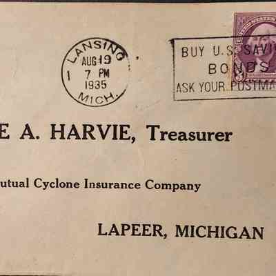 Lansing, Mich., 1935, Postal Cover