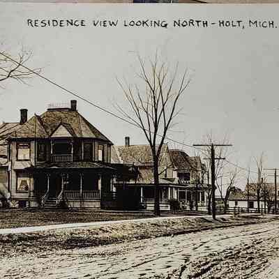Residence View Looking North, Holt, Mich. RPPC