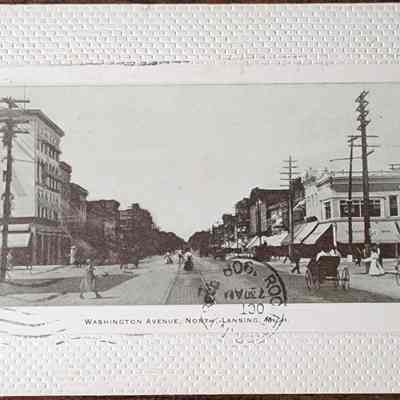 Washington Avenue, North, Lansing, Mich. Postcard