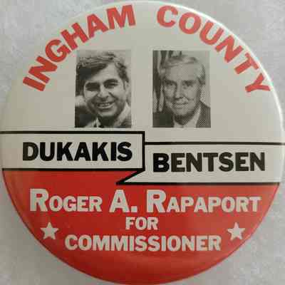 Dukakis-Bentsen-Rapaport Coattail Button