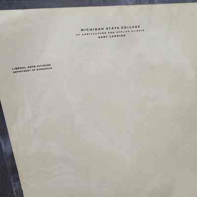 Michigan State College Economics Liberal Arts Letterhead