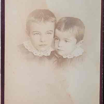 Portrait of Two Children Cabinet Card by Cassey & Whitney