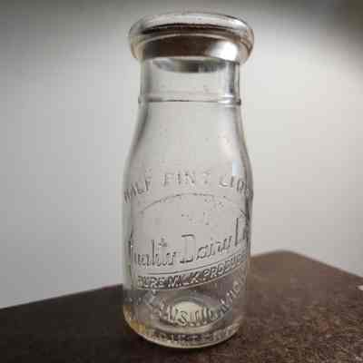 Quality Dairy Co. Embossed Half Pint Bottle