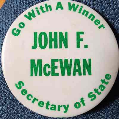 John F. McEwan Secretary of State Button