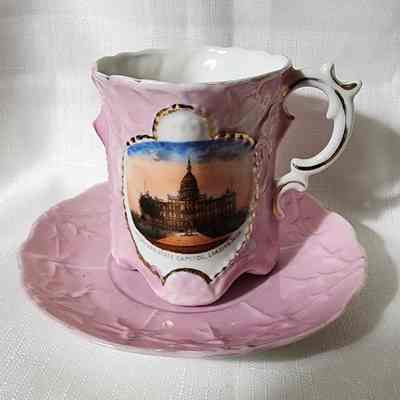 State Capitol Porcelain Souvenir Demitasse & Saucer