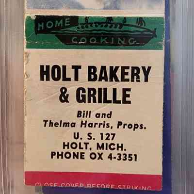 Holt Bakery & Grille, Holt, Mich., Matchbook