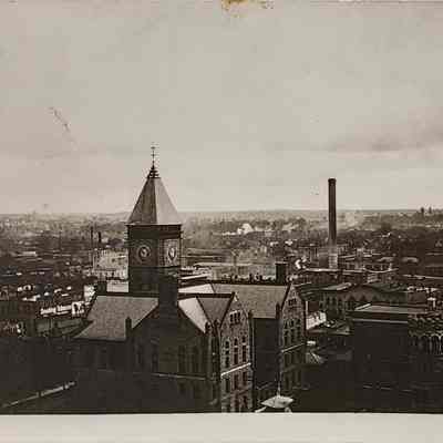 Bird's Eye View of Downtown Lansing from Calitol RPPC