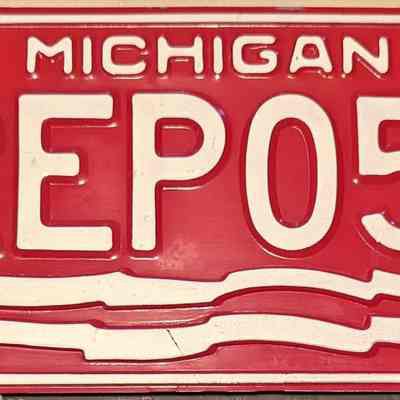 Michigan 1976 Representative License Plate