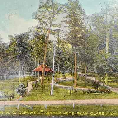 Scene on W.C. Cornwell Summer Home Near Clare, Mich. Postcard