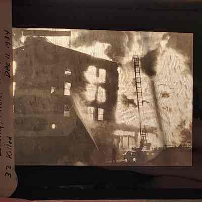 Hotel Kerns Fire, 1934, Glass Slide