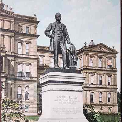Blair Monument, Lansing, Mich. Postcard