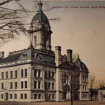 Ingham Co., Court House, East Side, Mason, Mich., Postcard