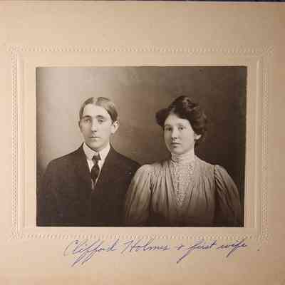 Clifford Holmes and First Wife Card Photo by Riley
