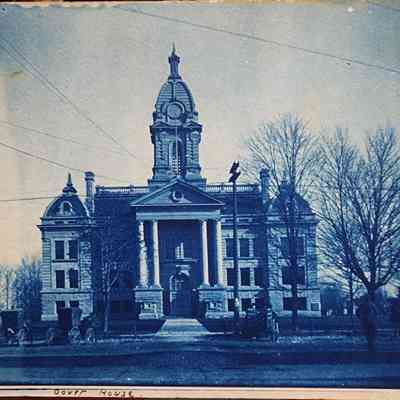 Ingham County Court House Cyanotype Postcard