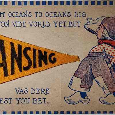 Lansing Dutch Pennant Postcard
