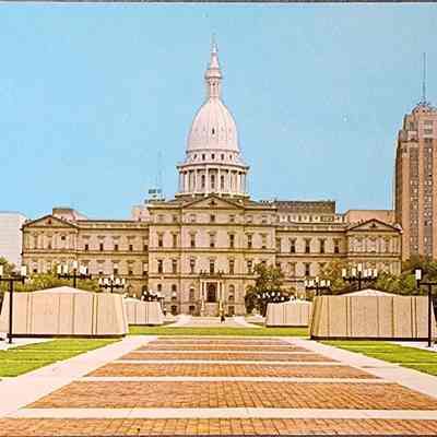 Michigan State Capitol from West Postcard