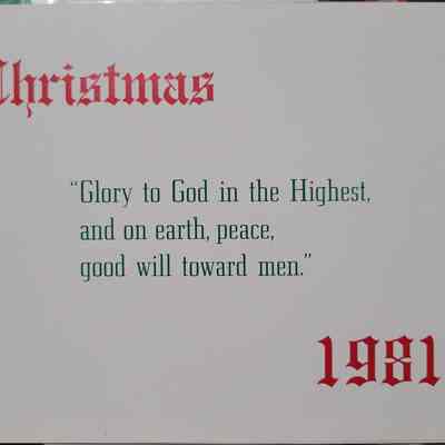 Williams Family 1981 Christmas Card