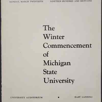 Michigan State University 1961 Winter Commencement Program