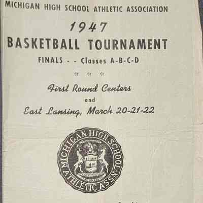 MHSAA 1947 Basketball Tournament Program