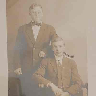 Portrait of Two Men RPPC by Reed Studio