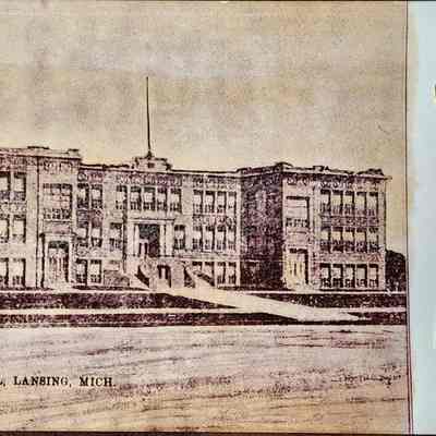 High School, Lansing, Mich. Postcard