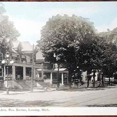 S. Washington Ave. Res. Section, Lansing, Mich. Postcard